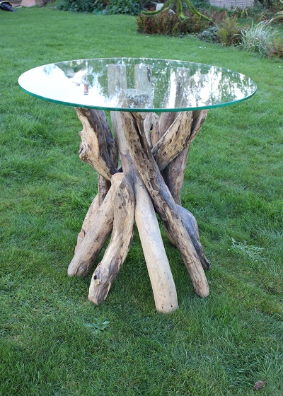 Driftwood Dining Table glass top not inc – Indonesian Root Furniture